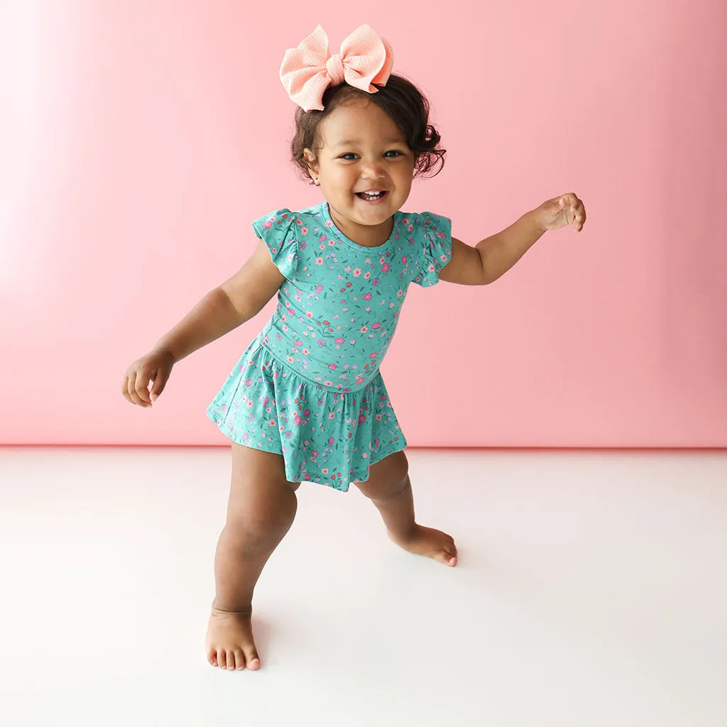 Posh Peanut Cassandra Ruffled Capsleeve Basic Twirl Skirt Bodysuit