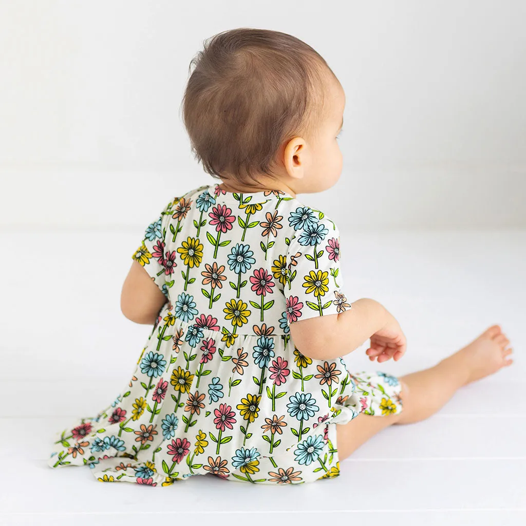 Posh Peanut Maya Lynn Short Sleeve Ruffled Bodysuit Dress
