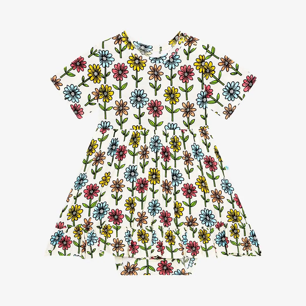 Posh Peanut Maya Lynn Short Sleeve Ruffled Bodysuit Dress