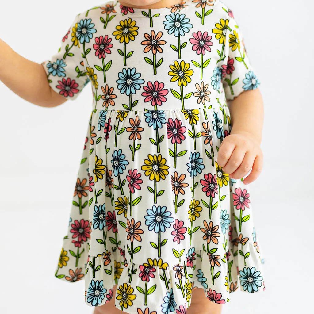 Posh Peanut Maya Lynn Short Sleeve Ruffled Bodysuit Dress
