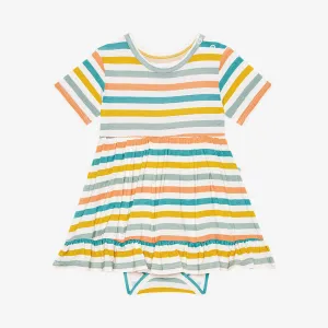 Posh Peanut Popsicle Stripe Short Sleeve Ruffled Bodysuit Dress