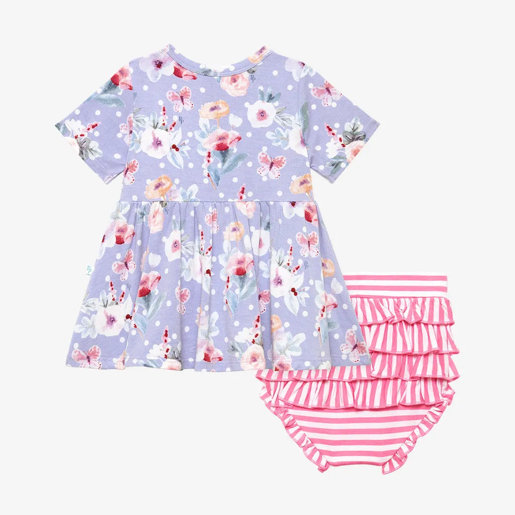 Posh Peanut Samantha S/S Basic Peplum Top & Bloomer Set