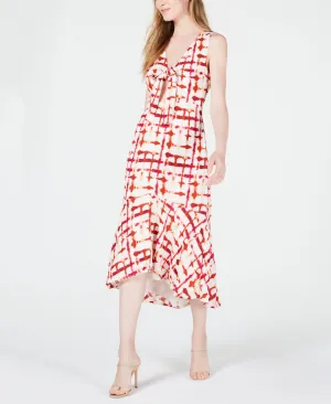 Printed Cutout Midi Dress