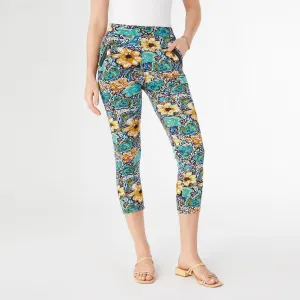 Printed Jasmine Capri Zip Pocket Leggings