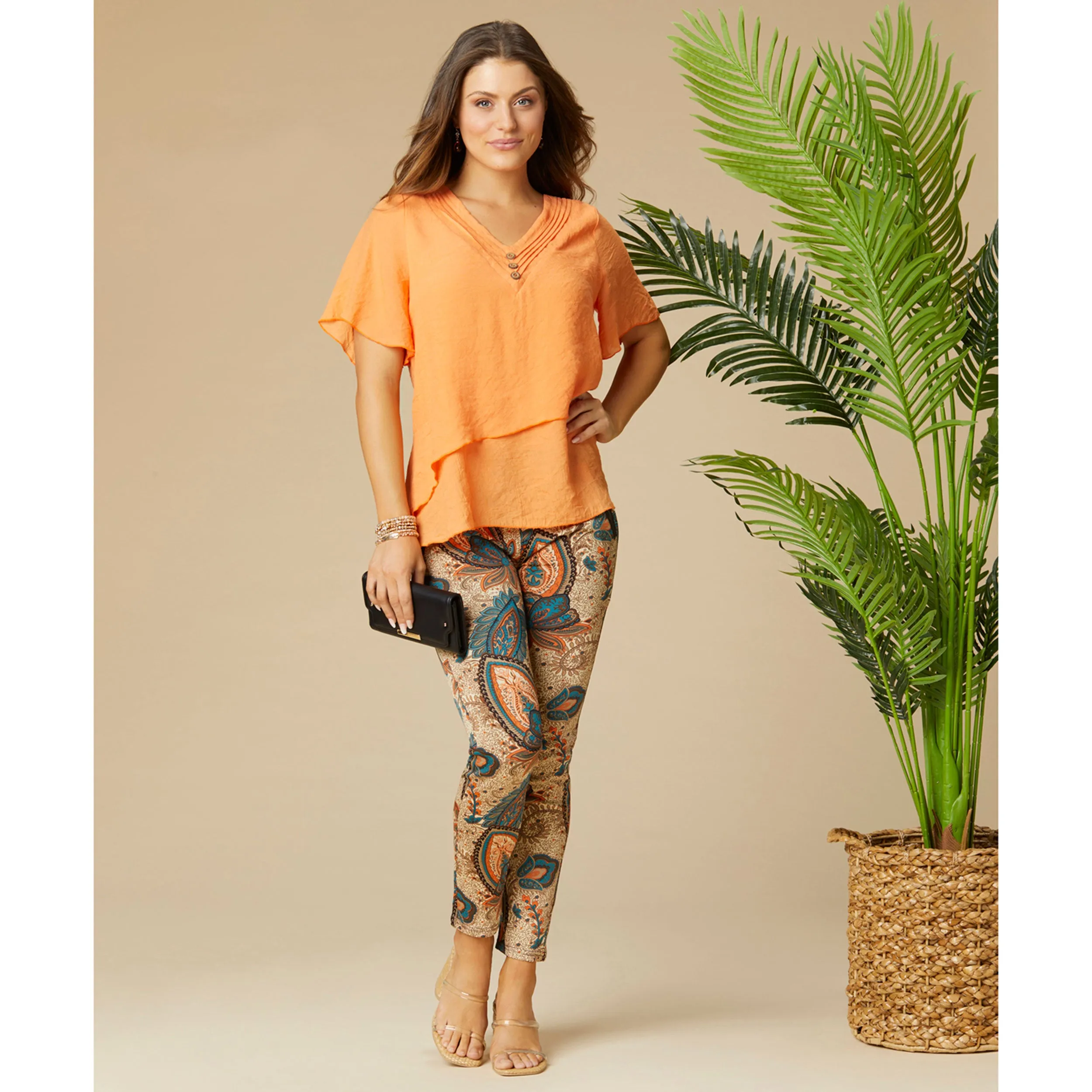Printed Jasmine Zip Pocket Leggings - Final Sale