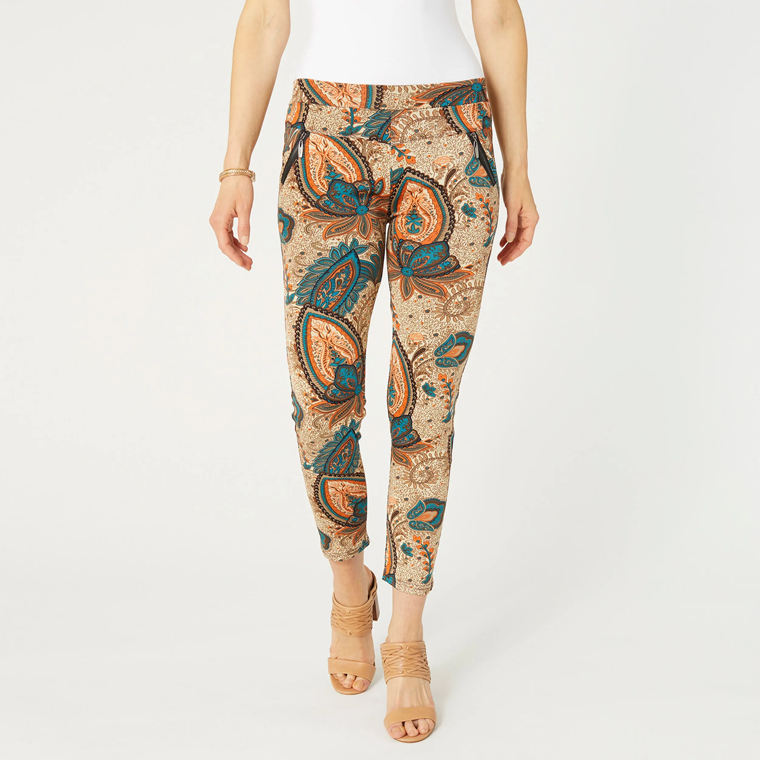 Printed Jasmine Zip Pocket Leggings - Final Sale