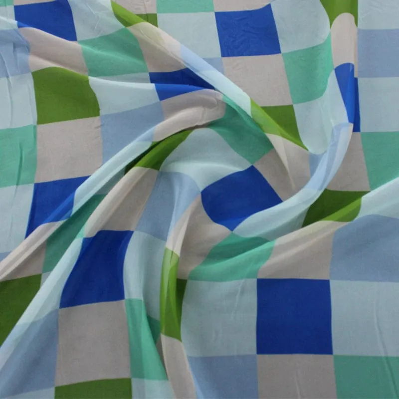 Printed Multi Colour Block Chiffon Fabric 150 cm