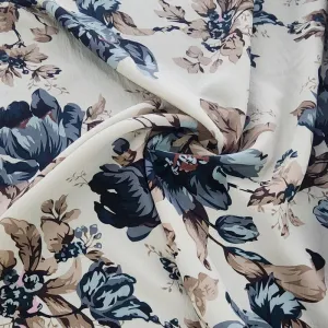Printed Nylon Rayon Fabric Blue 150cm