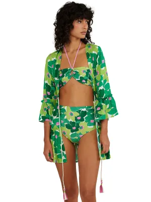 Printed Ruffled Short Kimono ::RET