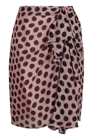 Printed silk skirt