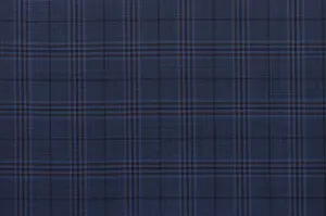 Prussian Blue With Dark Plaid Check Jacket