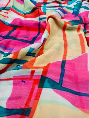 Pure Crushed Chiffon Chinon Digital Printed Fabric
