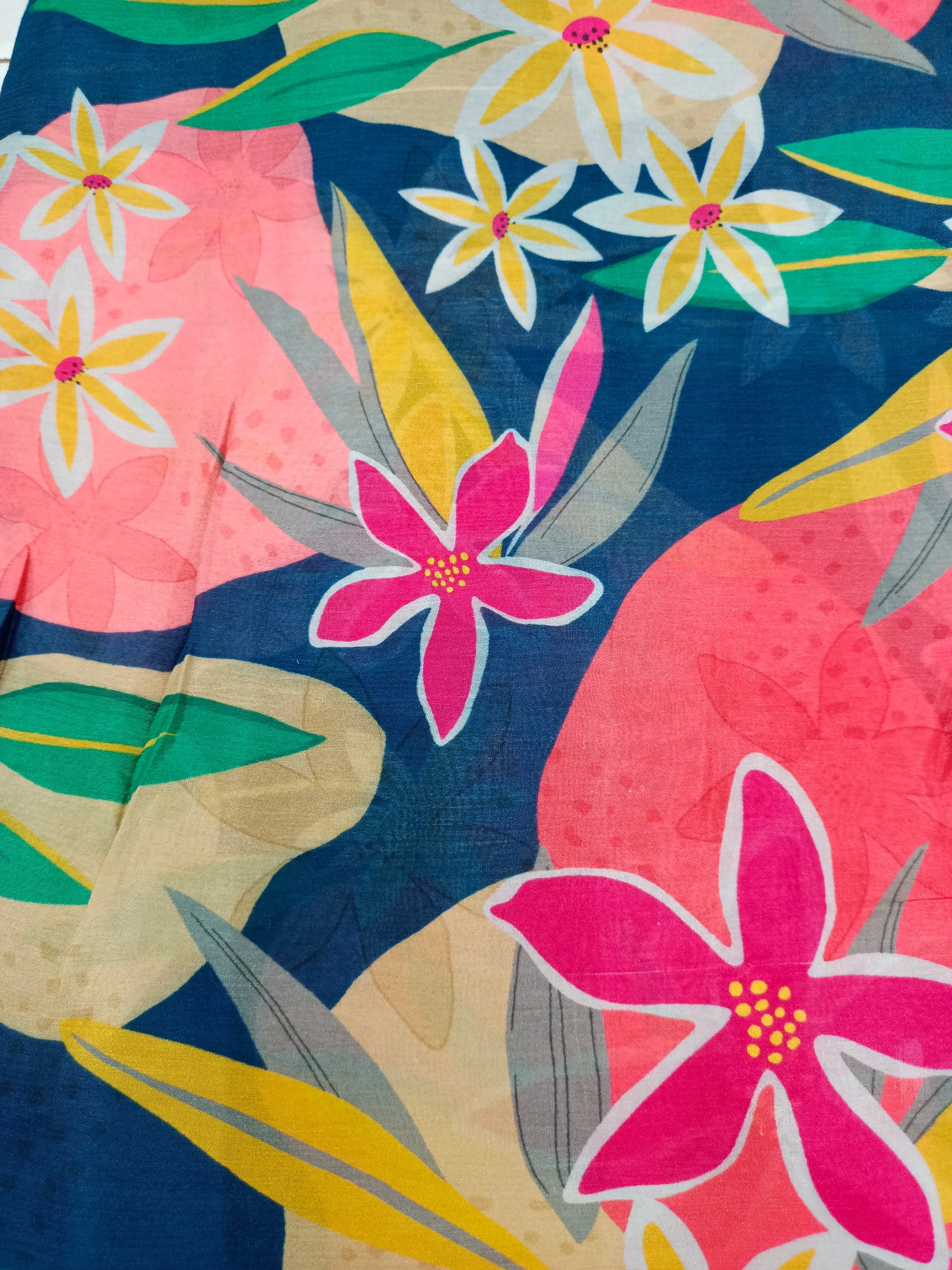 Pure Crushed Chiffon Chinon Digital Printed Fabric