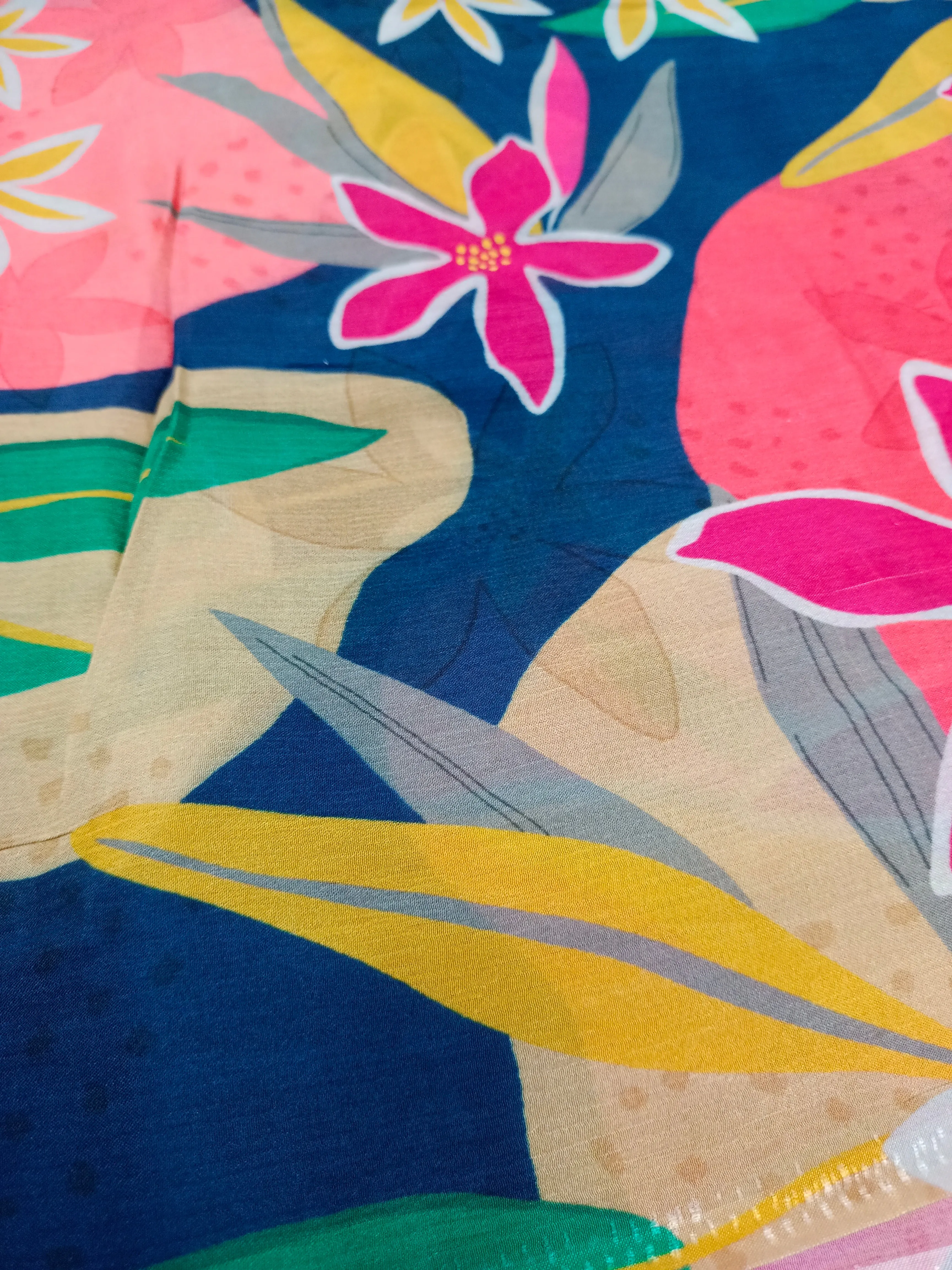 Pure Crushed Chiffon Chinon Digital Printed Fabric