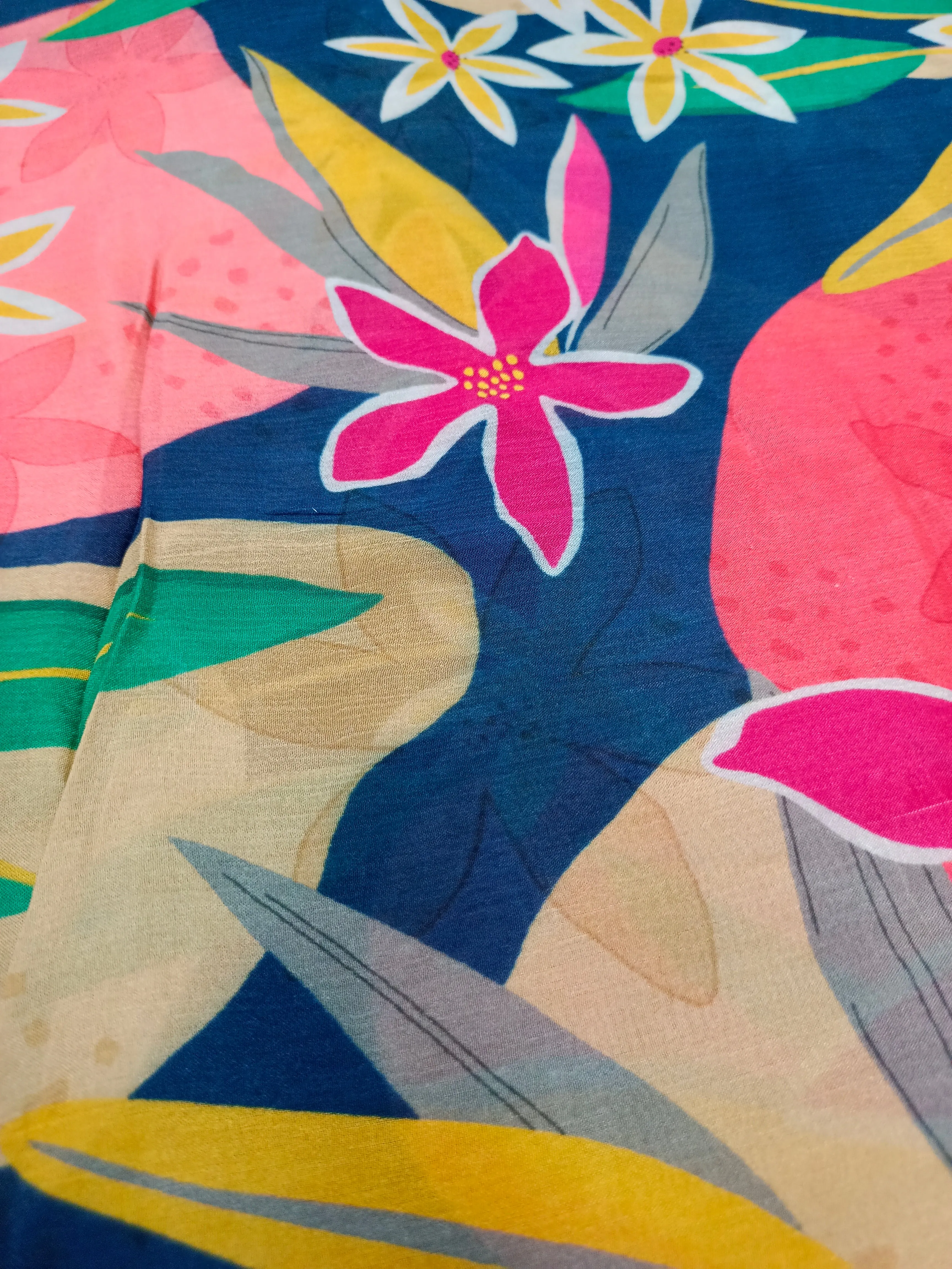 Pure Crushed Chiffon Chinon Digital Printed Fabric