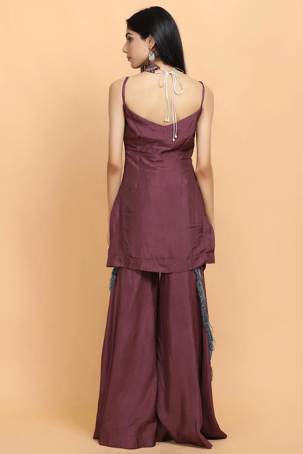 Purple Silk Garara Set