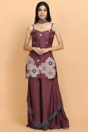 Purple Silk Garara Set