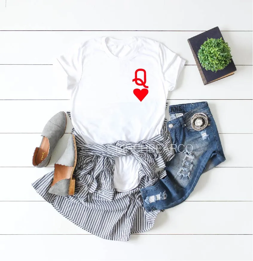 Queen Of Hearts Shirt - Queen Shirt - Queen Of Heart - Red Queen - The Queen Of Hearts - The Red Queen - Unisex Heather T-Shirt