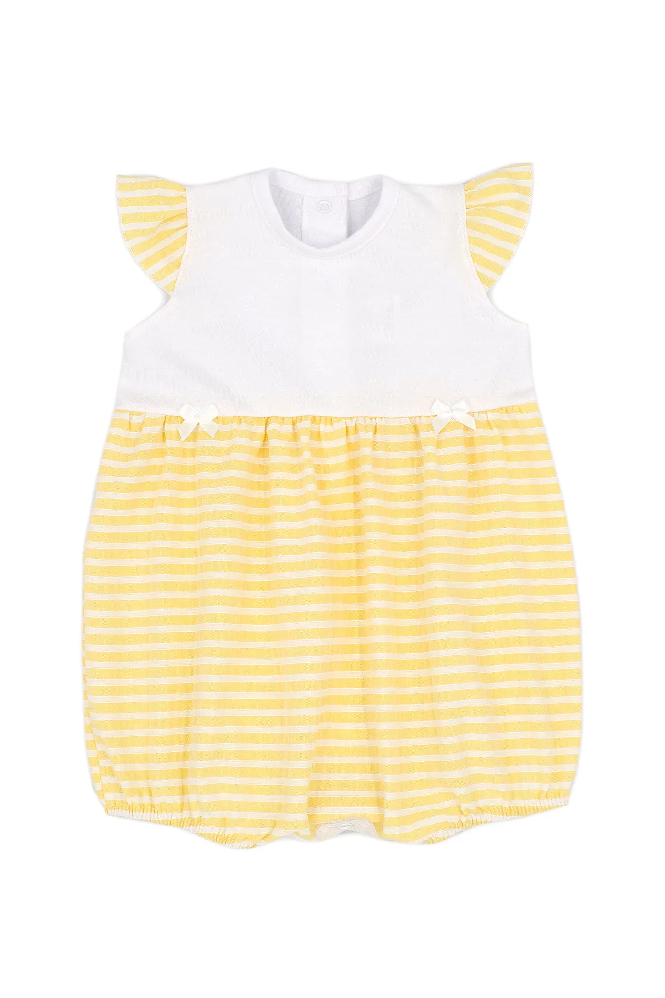 "Frances" Lemon Striped Romper