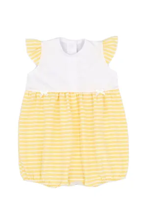 "Frances" Lemon Striped Romper