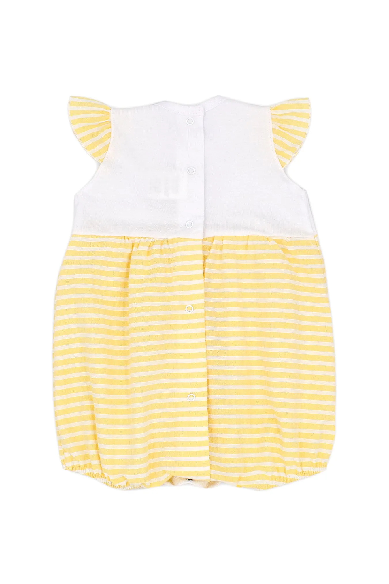 "Frances" Lemon Striped Romper