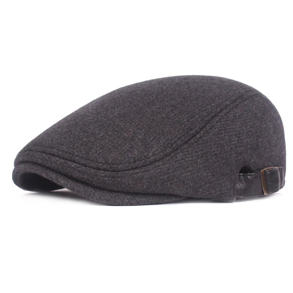 "Hansel" Herringbone Wool Flat Cap