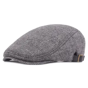 "Hansel" Herringbone Wool Flat Cap