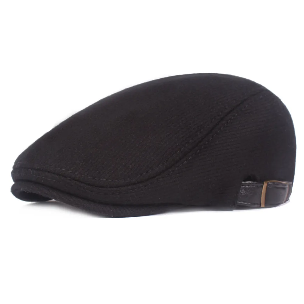 "Hansel" Herringbone Wool Flat Cap