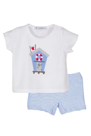 "Kai" Blue Striped Swimwear