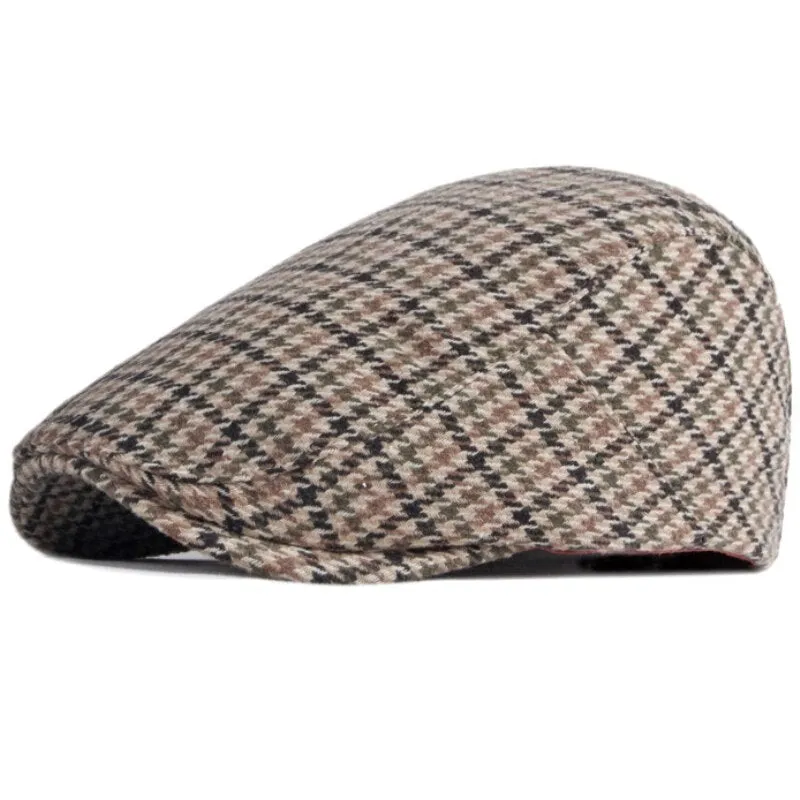 "Moreau" Plaid Wool Flat Cap