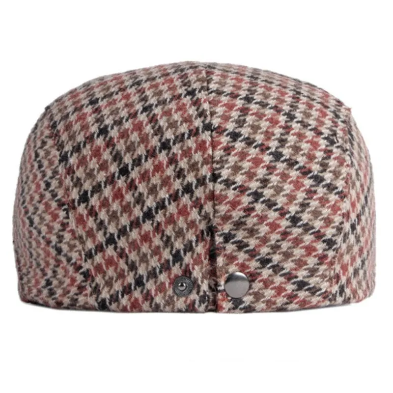 "Moreau" Plaid Wool Flat Cap
