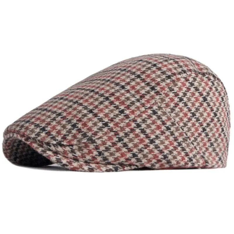 "Moreau" Plaid Wool Flat Cap