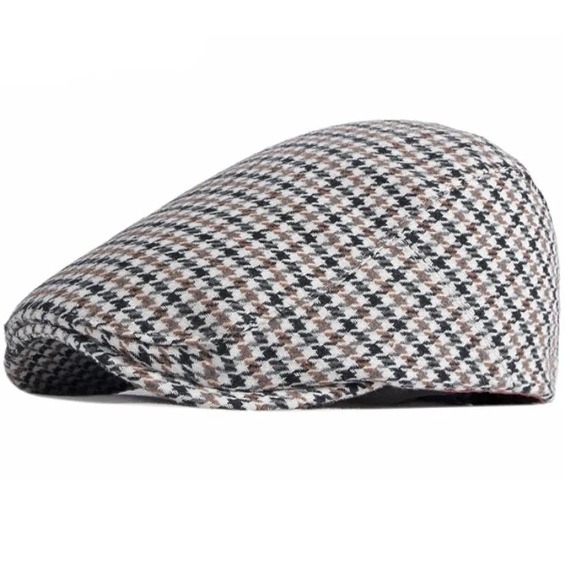 "Moreau" Plaid Wool Flat Cap