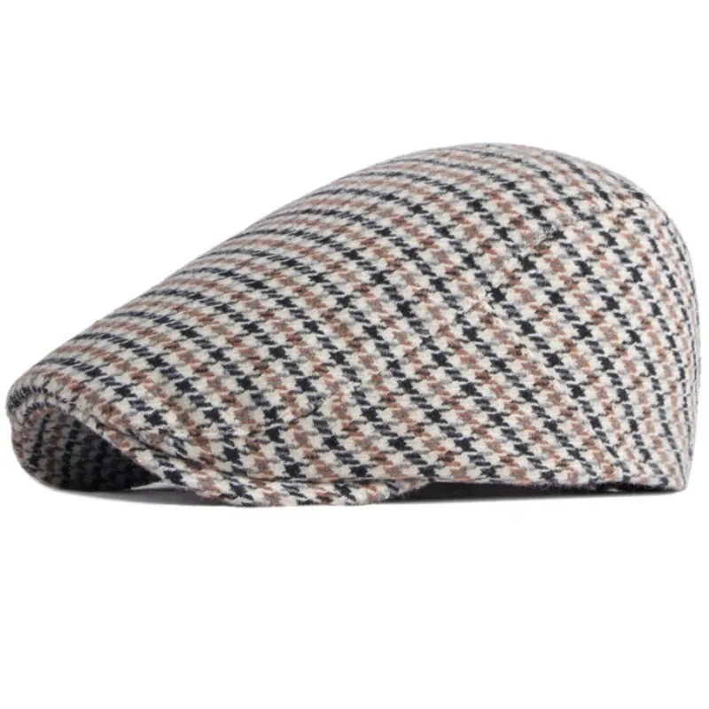"Moreau" Plaid Wool Flat Cap