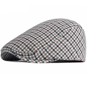 "Moreau" Plaid Wool Flat Cap