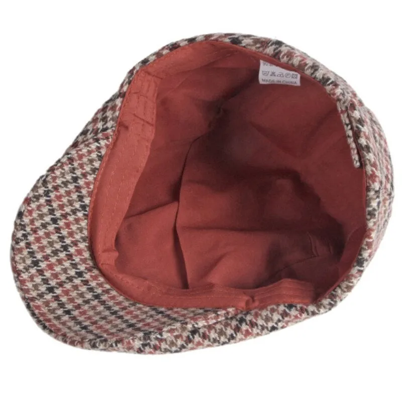 "Moreau" Plaid Wool Flat Cap