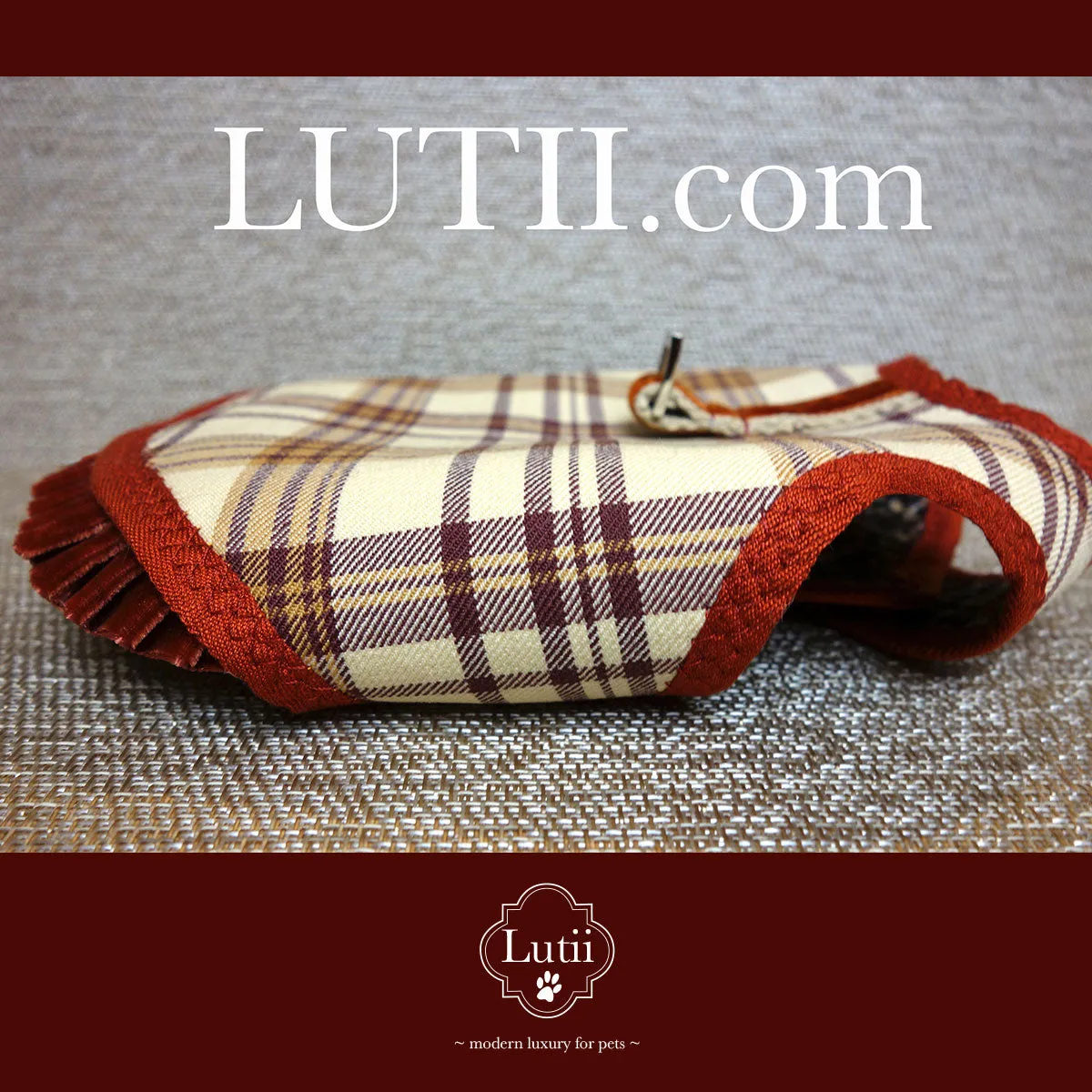 "Plaid Please"-100% wool handmade winter dog coat