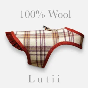 "Plaid Please"-100% wool handmade winter dog coat