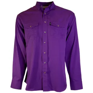 "SOL" PURPLE LONG SLEEVE PEARL SNAP SHIRT