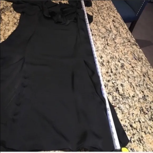 Ralph Lauren Black Dress Silk Ruffles