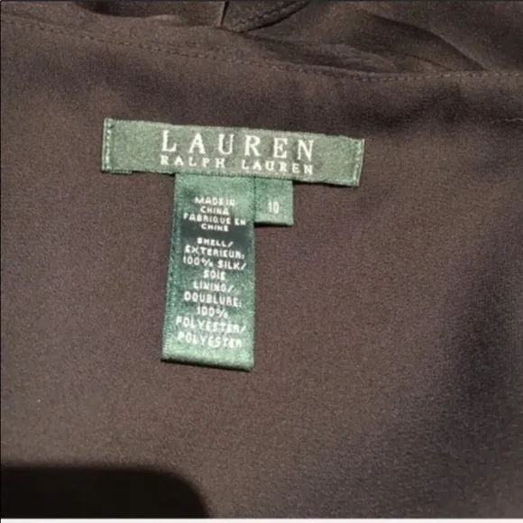Ralph Lauren Black Dress Silk Ruffles