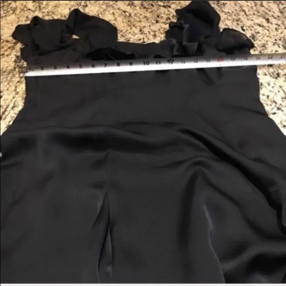 Ralph Lauren Black Dress Silk Ruffles