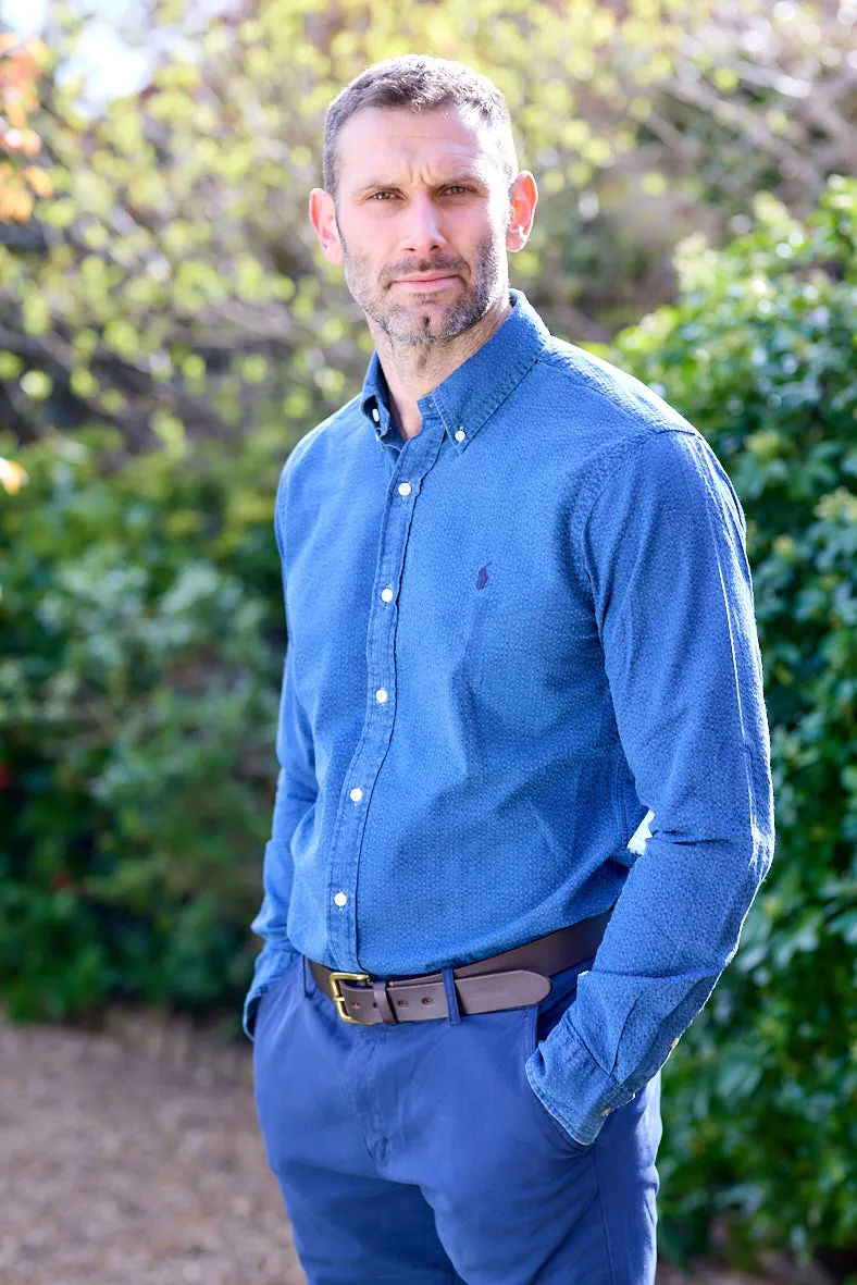 Ralph Lauren Mens Long sleeve shirt - indigo, White or White