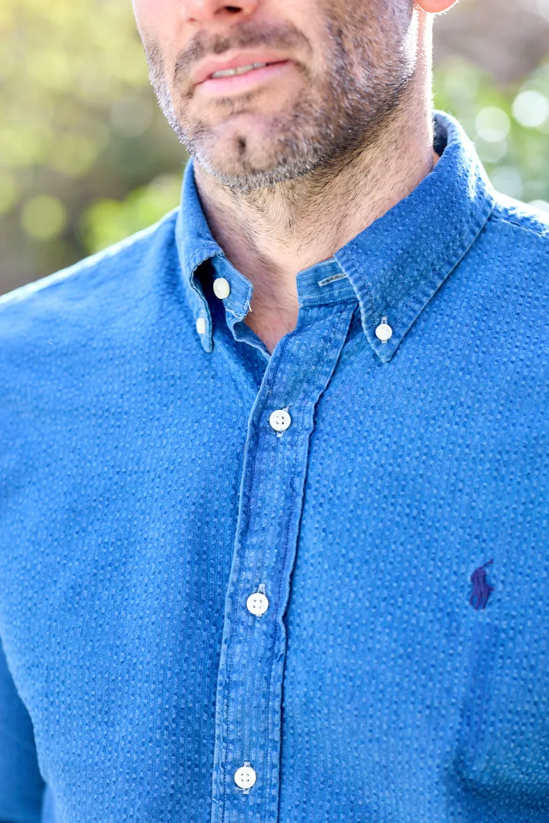 Ralph Lauren Mens Long sleeve shirt - indigo, White or White