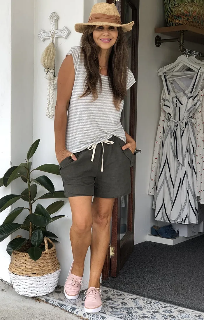 Ramie Shorts - Olive