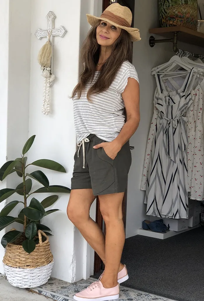 Ramie Shorts - Olive