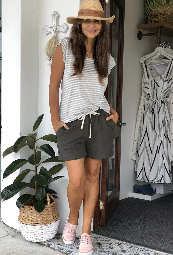 Ramie Shorts - Olive
