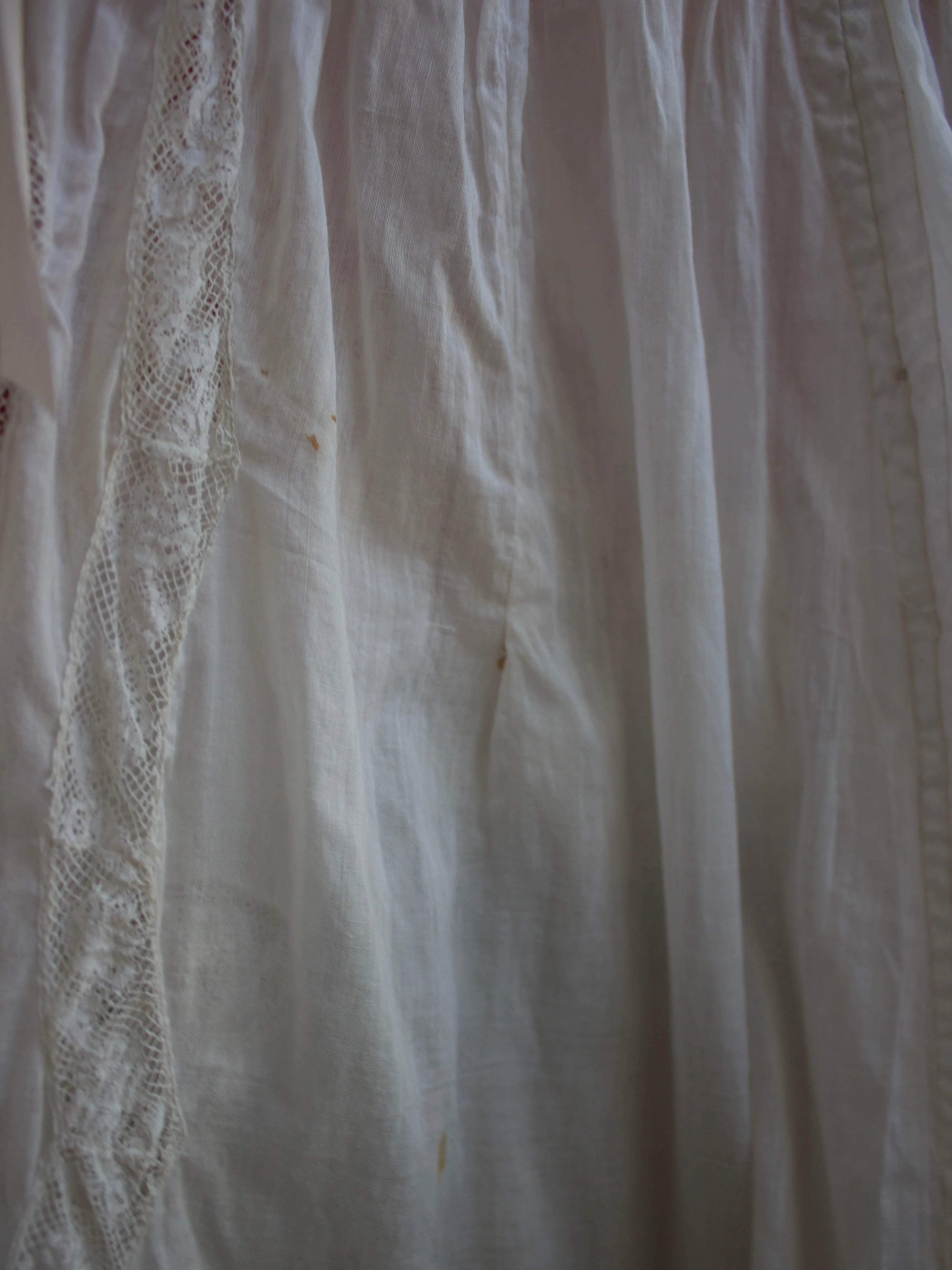 Rare Edwardian Insertion Lace Ruffle Trim Ribbon Tied Bloomers