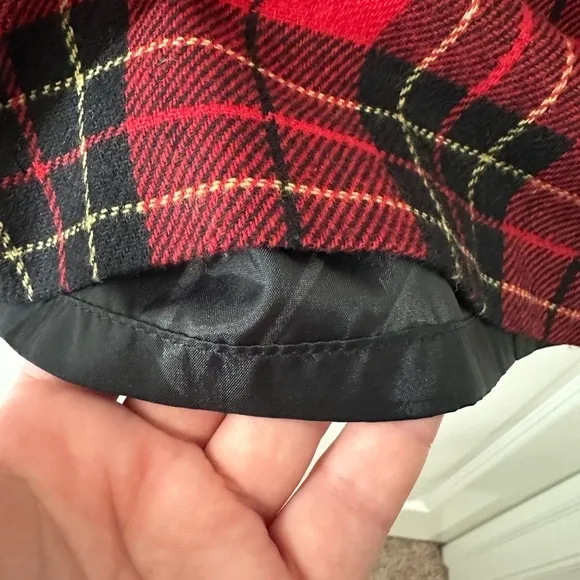 Red Plaid Wool Skirt with Matching Scraf size 10