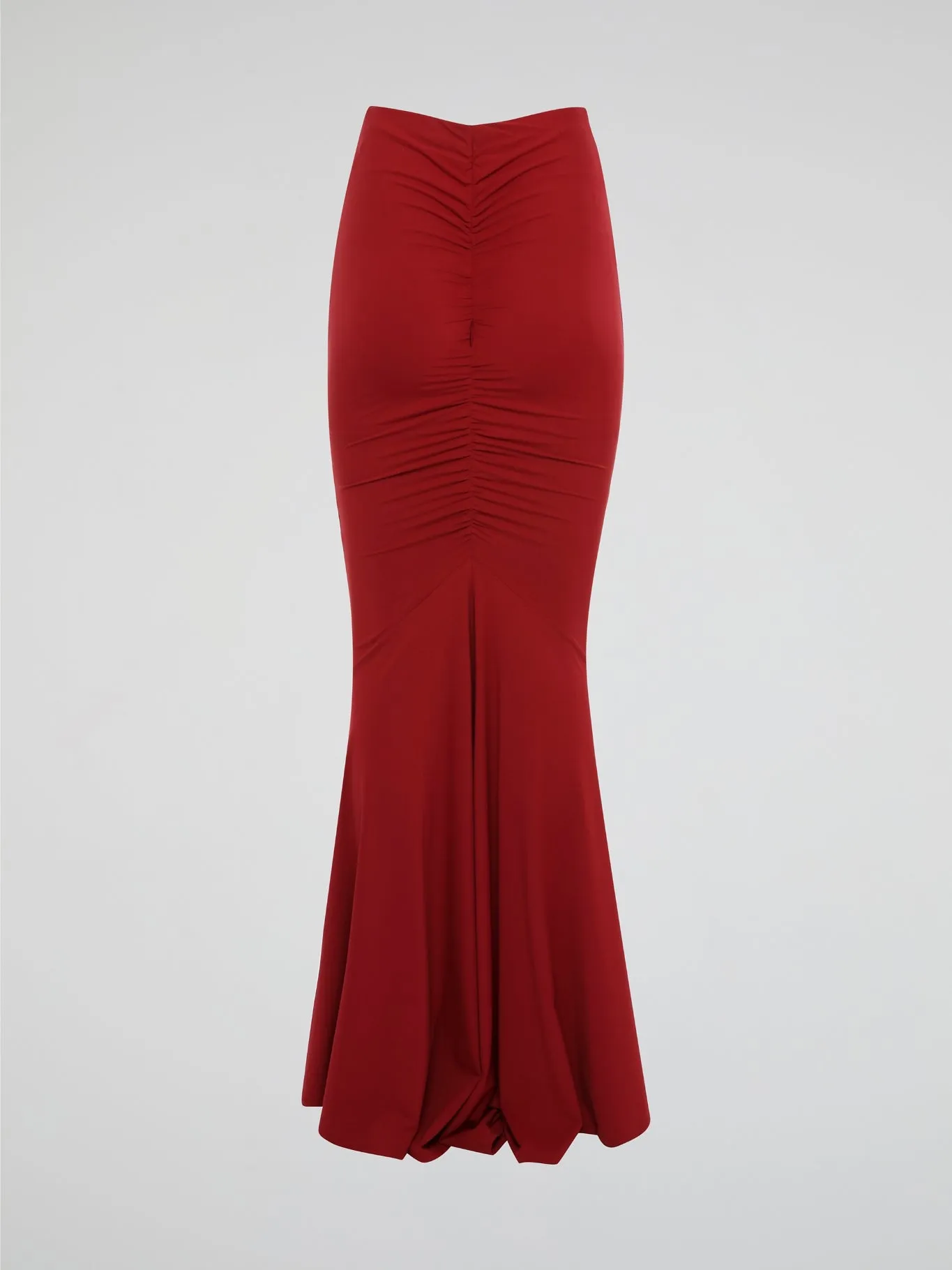 Red Ruched Mermaid Skirt